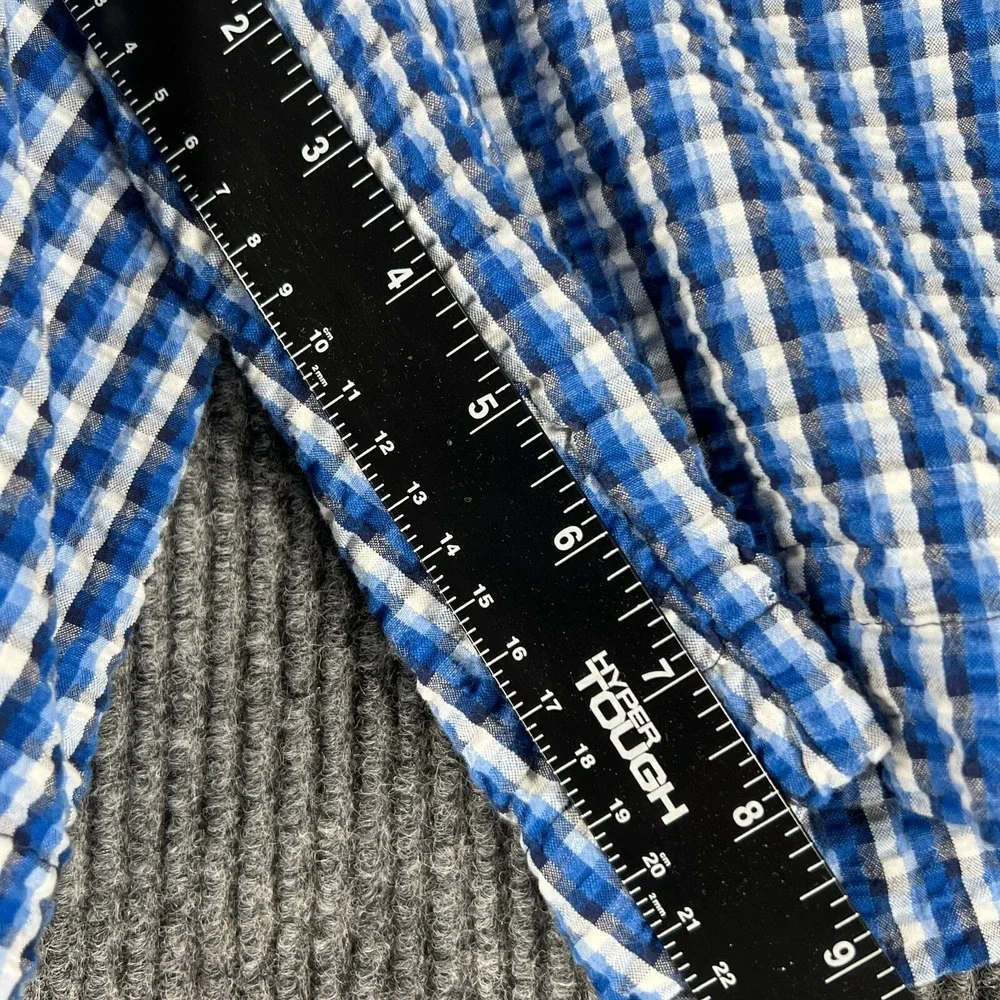 Tommy Hilfiger Shorts Youth Boys Size 16 Blue Check Seersucker Chino 100% Cotton